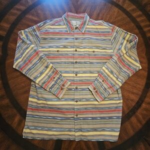 The Territory Ahead Multicolor Striped Shirt 100% Cotton Men's Size XLT